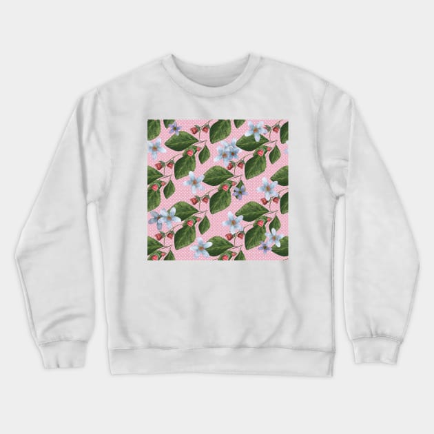 Wild Climbing Flowers Crewneck Sweatshirt by Almanzart